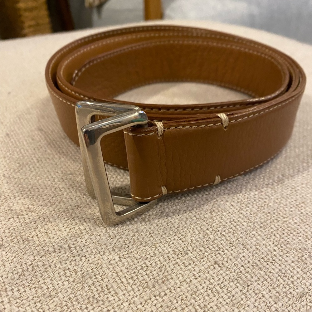 Peter Millar pebble grain leather D Ring belt